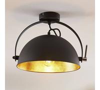 Lindby Lámpara de techo Muriel 1 bombilla negro/dorado