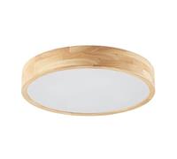Plafón Lindby Tanju, Ø 50 cm, 4 luces, madera de roble, E27