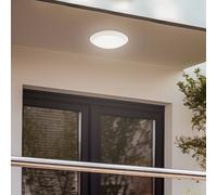 Lindby Lámpara LED de techo para exterior Naira, blanca, Ø 30 cm, IP65