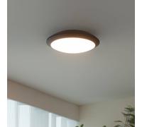 Lindby Lámpara LED de techo para exterior Naira, gris, sensor, 30 cm, IP65