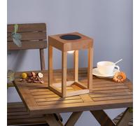 LED Lámpara solar exterior 'Peransa' (Tradicional) en Marrón hecho de Madera (1 llama,) de Lindby | lámpara solar, lámpara solar jardín