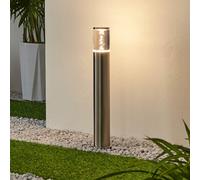 Lindby Lámpara sobremuro LED Belen, acero inoxidable