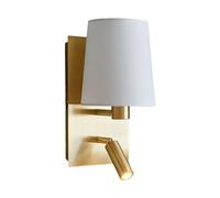 Lindby LED Lámpara de pared Aiden (Moderno) en Dorado hecho Textura, Tela Tejido Seda e.o. para Salón & Comedor (1 llama E14) lámparas textiles aplique