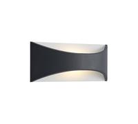 Aplique de pared LED Lindby Mathea, 30 cm, antracita, aluminio, IP65