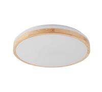 Lindby LED Lámpara de techo Emiva (Moderno) en Marrón hecho Madera e.o. para Salón & Comedor (1 llama, lámpara, plafón