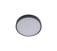 Lindby LED Lámpara de techo Manala en Gris hecho Plástico e.o. para Salón & Comedor (1 llama, lámpara, plafón