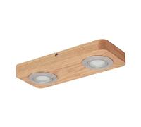 Lindby LED Lámpara de techo Mikari (Moderno) en Marrón hecho Madera e.o. para Salón & Comedor (2 llamas, lámpara madera,