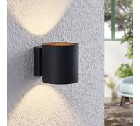 Lindby Mirza aplique de aluminio, redondo, negro