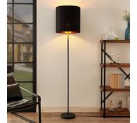 Lindby Nymar lámpara de pie, tela, negro-oro