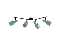 Lindby downlight de techo Ovelia, verde/negro, 4 luces, hierro