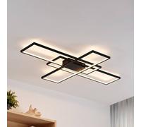 Lindby Plafón LED Tetson, negro, metal, atenuable