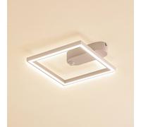 Lindby Plafón LED Yulla, blanco, detector de movimiento
