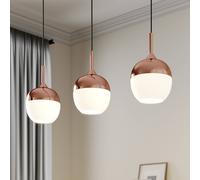 Lindby Lámpara colgante 'Rangina' (Moderno) en Cobre hecho de Vidrio e.o. para Salón & Comedor (3 llamas, E27) lámpara colgante de vidrio, lámpara colgante, lámpara colgante mesa de comedor