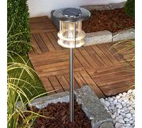 Lindby Sumaya: lámpara LED solar de acero inoxidable