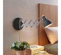 Lindby Theon aplique con brazo de tijera, gris