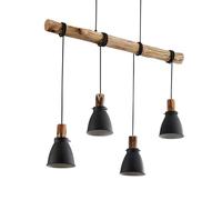 Lindby - Trebale 4 Lámpara Colgante Black/Wood