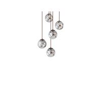 Lindby - Valentina 5 Round Lámpara Colgante Smoked Grey/Brown
