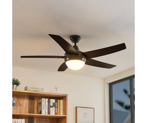 Lindby ventilador de techo con luz Auraya, silencioso, negro