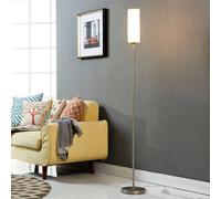 Lindby Vinsta lámpara de pie, altura 153 cm, blanco, cristal, metal