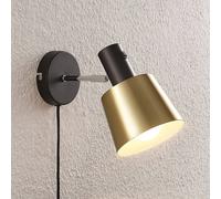 Lindby Vlada aplique de pared para lectura, latón, negro