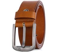 Lindenmann Cinturón de cuero para hombre, cinturón de cuero de grano completo, cinturón vaquero color coñac, marrón, Bundweite 100 cm Gesamtlänge 115 cm W 39.5 XL