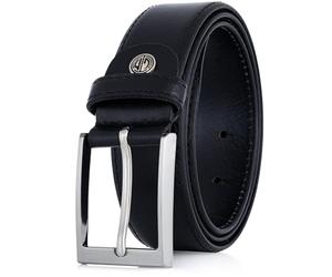 Lindenmann- Cinturón de cuero para hombre, xxl, negro, 151, tamaño/size: 140