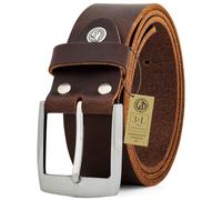 LINDENMANN Cinturón de piel de búfalo para hombre, 40 mm, color marrón, marrón oscuro, Bundweite 120 cm Gesamtlänge 135 cm W 47.2 XXL