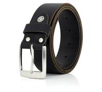 LINDENMANN Cinturón de piel de búfalo para hombre, 40 mm, color negro, Negro , Bundweite 90 cm Gesamtlänge 105 cm W 35.4 L