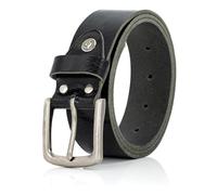 LINDENMANN Cinturón de piel de búfalo para hombre, 40 mm, color negro, Negro , Bundweite 95 cm Gesamtlänge 110 cm W 37.4 L