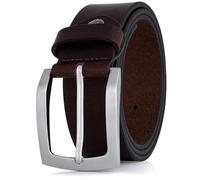 LINDENMANN Cinturón de piel para hombre, 40 mm de ancho, cinturón de piel de vacuno de color negro, marrón, 105 cm