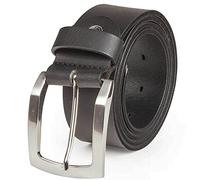 LINDENMANN Cinturón de piel para hombre, 40 mm de ancho, cinturón de piel de vacuno de color negro, Negro , 105 cm