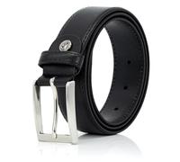 LINDENMANN Cinturón para hombre de piel de vacuno, 35 mm de ancho, acortable, cinturón para hombre, XXL, negro, Negro , 85 cm