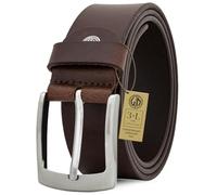 Lindenmann - Cinturón para vaqueros XXL, 4 mm, de cuero de búfalo, para hombre marrón 150