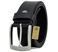 Lindenmann - Cinturón para vaqueros XXL, 4 mm, de cuero de búfalo, para hombre negro 95