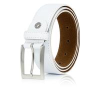 Lindenmann Genuine Leather Belt Men/Belts for Men Curved, 35 mm, color blanco blanco cintura 33.5"