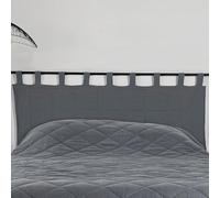 Linder Cabecero de Tela de Forro Polar - Tejido y teñido en Francia - Acabado con Patas - Color Gris - Tamaño: 160 x 70 cm - Tejido 100% Lino y guata 100% poliéster - Colección LIBECCIO