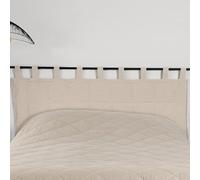 Linder Cabecero de Tela de Forro Polar - Tejido y teñido en Francia - Acabado con Patas - Color Lino - Tamaño: 160 x 70 cm - Tejido 100% Lino y guata 100% poliéster - Colección LIBECCIO