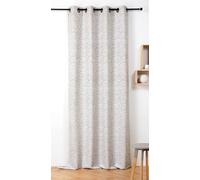 Linder - Cortina con diseño de inspiración de Tweeds Inglesa, Estilo rústico, Acabado con Ojales, cañón de Rifle, Color marrón ébano y Blanco, 140 x 240 cm, 89% poliéster, 11% Lino, colección Harris