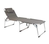 LINDER Tumbona XXL con tres patas, color gris, acolchada, para relajarse