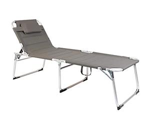 LINDER Tumbona XXL con tres patas, color gris, acolchada, para relajarse