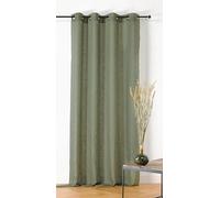Linder - Visillo a Rayas - Ojales Color Canon de Fusil - Verde Oliva y Negro - 145 x 260 cm - 71% poliéster 29% Lino - Tejido y teñido en Francia - Colección Jeanne