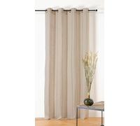 Linder - Visillo a Rayas - Ojales Color cañón de Rifle - Lino y Negro - 145 x 260 cm - 71% poliéster 29% Lino - Tejido y teñido en Francia - Colección Jeanne