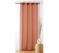 Linder - Visillo con Hebilla - Acabado con Ojales de Color cañón de Rifle - Color Naranja ladrillo - 140 x 240 cm - 100% poliéster - Colección Boucline