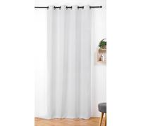 LINDER - Visillo con Tacto Esponjoso, Aspecto de Piel, Estilo Natural, Acabado con Ojales de cañón de Rifle, Color Blanco Puro, tamaño 145 x 240 cm, 100% poliéster, colección Maureen