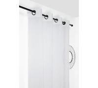 Linder - Visillo de Aspecto Helado - Acabado con Ojales de Color cañón de Rifle - Color Blanco Nieve - Dimensiones: 145 x 240 cm - 100% poliéster - Colección Freeze
