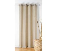Linder - Visillo de Lana - Ojales Color cañón de Rifle - Color Lino Jaspeado - 145 x 270 cm - 56% Lana 24% poliéster 20% Lino - Tejido y teñido en Francia - Colección Kaolaine