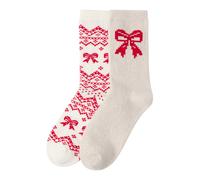 Lindex Calcetines 'Fair Isle' crema / rojo / offwhite 36-38 crema / rojo / offwhite