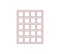 LINDNER Das Original Alfombrilla de terciopelo estándar con 20 compartimentos cuadrados de 47 x 47 mm para monedas, medallas y otros objetos coleccionables