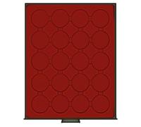 LINDNER Das Original Bandeja para Monedas RAUCHGLAS (Vidrio Ahumado) con 24 Hoyos Redondos para cápsulas para Monedas con un diámetro Externo de 41 mm