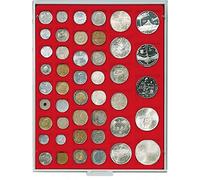 LINDNER Das Original Bandeja para Monedas Standard (estándar) con 45 casilleros rectangulares para Monedas/cápsulas para Monedas con un diámetro de hasta 24, 28, 39 y 44 mm